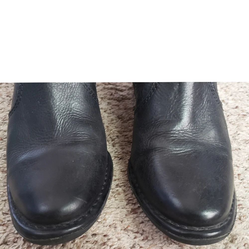 Giani Bernini Boots Allcott Women's Black Leather 7.5 Knee-High Tall Riding Boot